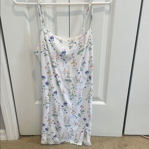 Floral Print White Slip Dress